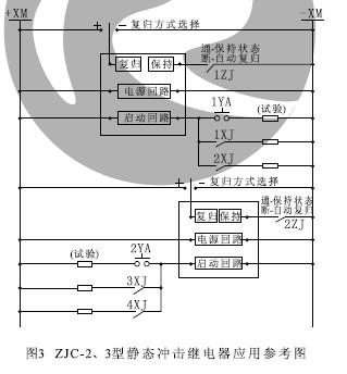 ZJC-2、ZJC-3型靜態(tài)沖擊繼電器應(yīng)用參考圖