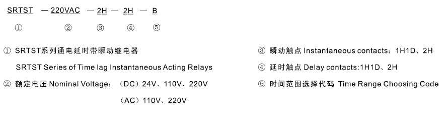 SRTST-110VDC-1H1D-1H1D-A型號及其含義